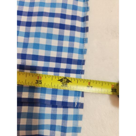 Izod Shirt Mens 20 Tall 35 36 Blue Check Long Sleeve Classic Preppy Business - Picture 9 of 10